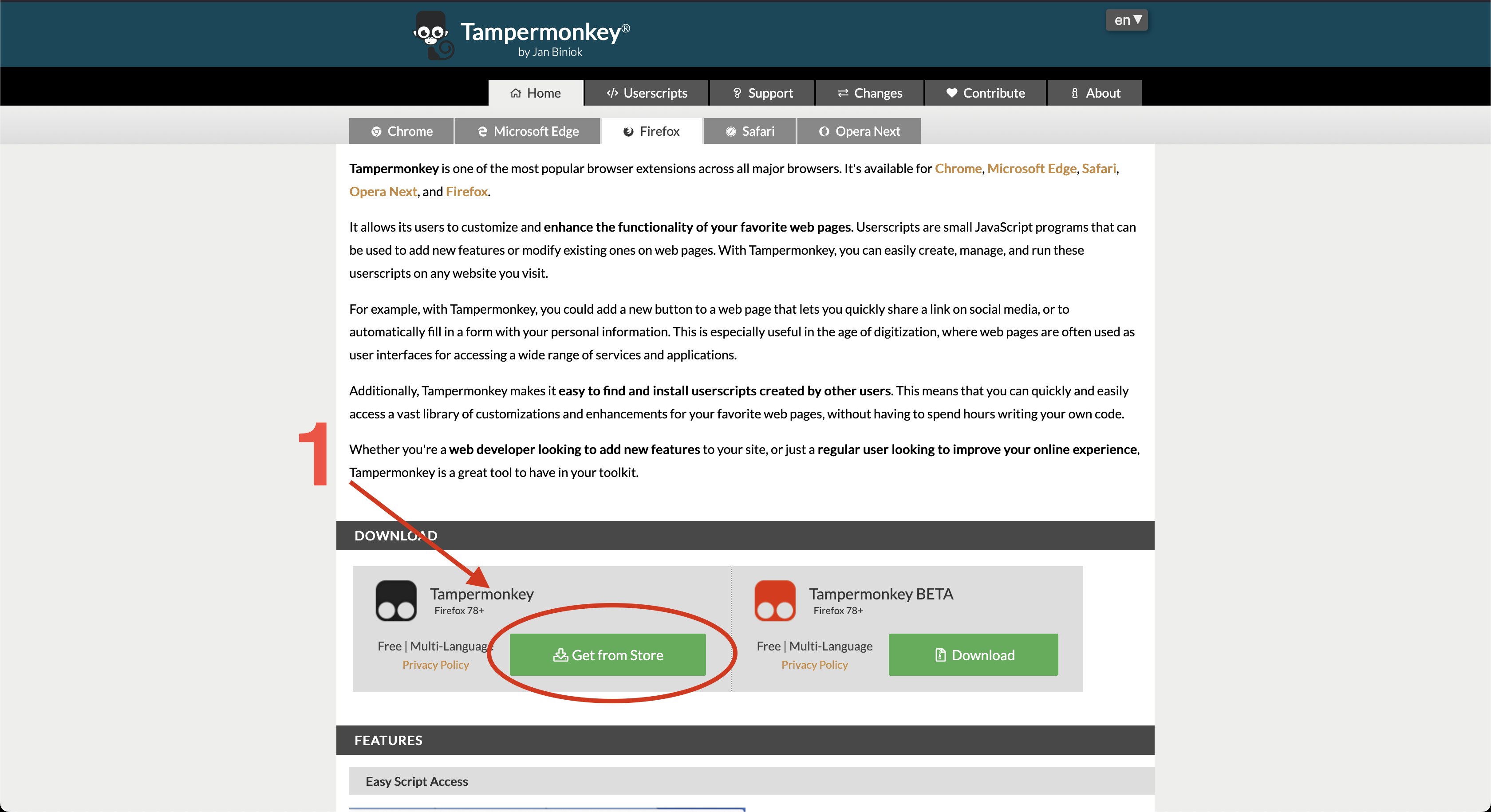 Zainstaluj Tampermonkey - Krok 1